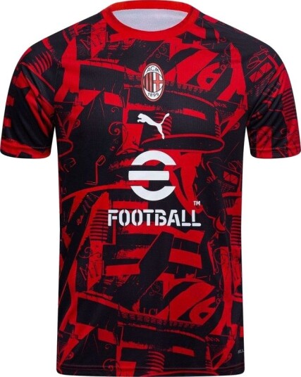 Milan Trenings T Skjorte Pre Match For all tid rød/PUMA Svart Barn størrelse 164 cm