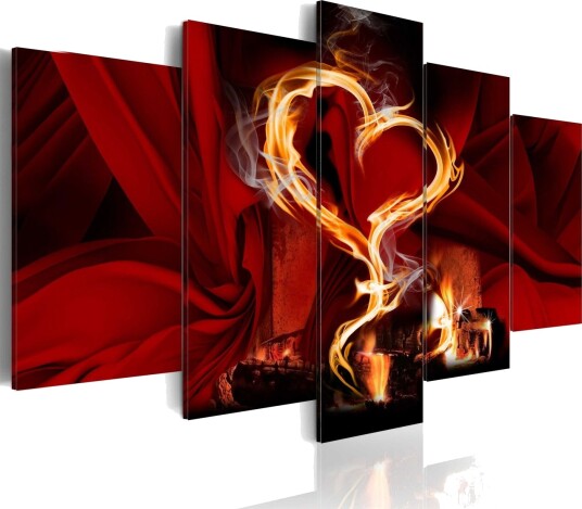 Bilde Flames Of Love Heart 200x100 Artgeist sp. z o. o.