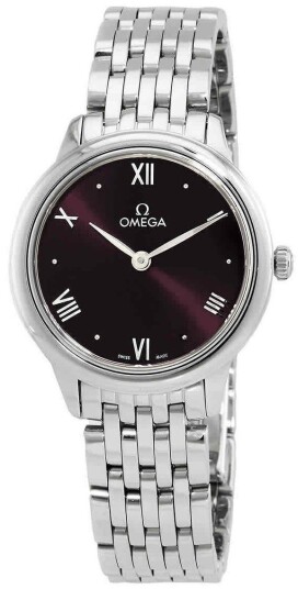 Omega Dameklokke 434.10.28.60.11.001 De Ville Prestige Rød/Stål