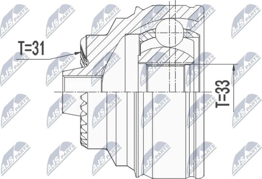 Nty Drivknute drivaksel NTY NPZ BM 021