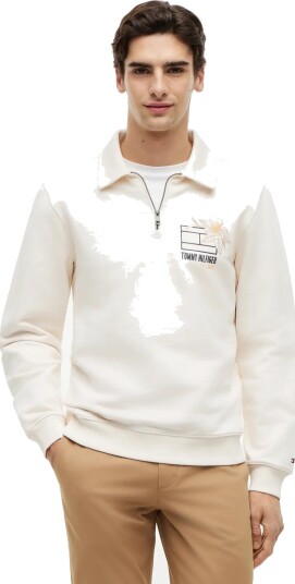 Tommy Hilfiger Summer Floral Graphic Rugby Crew   Cream   XL