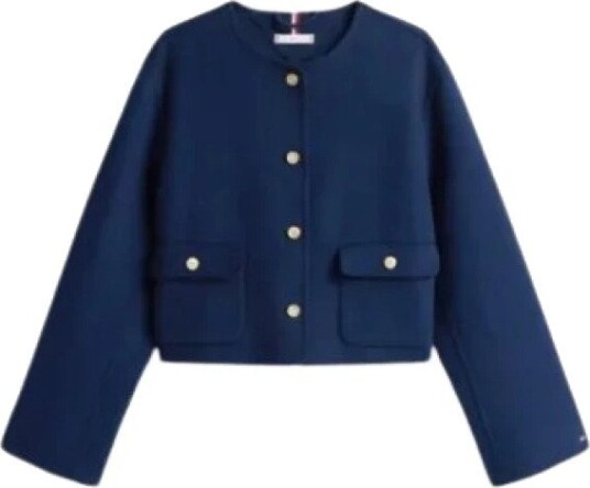 Tommy Hilfiger Df Wool Blend Reg Lady Jacket - Navy - 36 Tommy Hilfiger Df Wool Blend Reg Lady Jacket - Navy - 36
