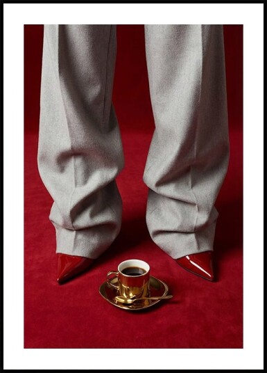 Red Shoes and Coffee Plakat Plakat / 30x40cm
