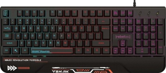 Rebeltec SHARK Gaming Tastatur RGB integrert håndleddstøtte vanntett