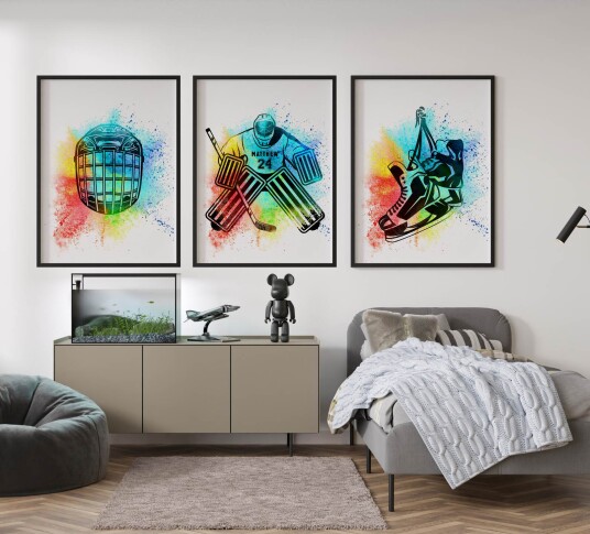 Personlig Plakat Hockeysamling / Sett med 3