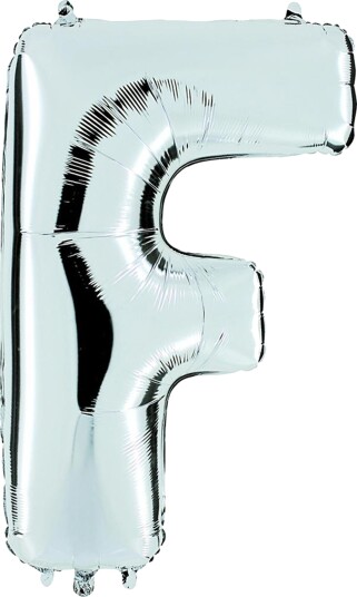 Ballongkungen Bokstavballong Sølv Metallic Bokstaven F 1506S