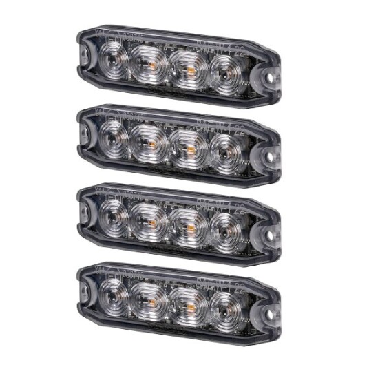 Varsellys / Strobelys PURELUX Strobe Ultra Slim 12/24V / 8W / 96 mm 4 stk