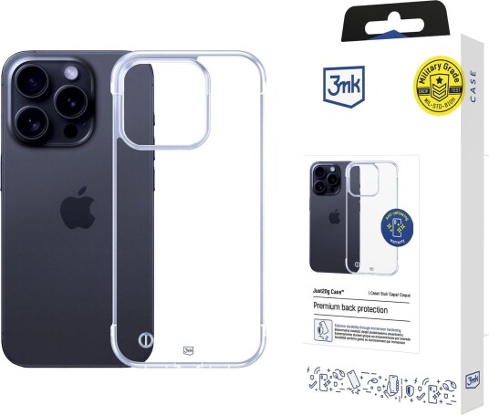 3mk Just20g gjennomsiktig deksel til Apple iPhone 15 Pro Gjennomsiktig