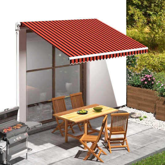  Erstatningsmarkiseduk Oransje og Brunt 350 x 250 cm Lerret