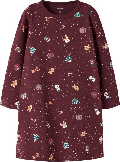 Name It Nmfvismas Ls Nightgown BURGUNDY 110