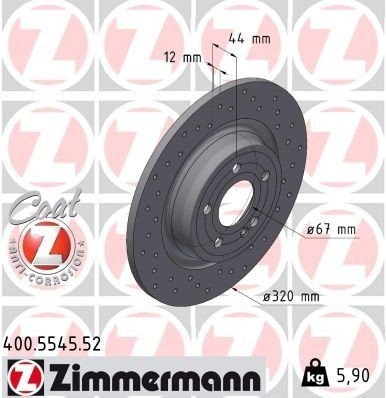 ZIMMERMANN 400.5545.52 Bremseskive ZIMMERMANN 400.5545.52 Bremseskive