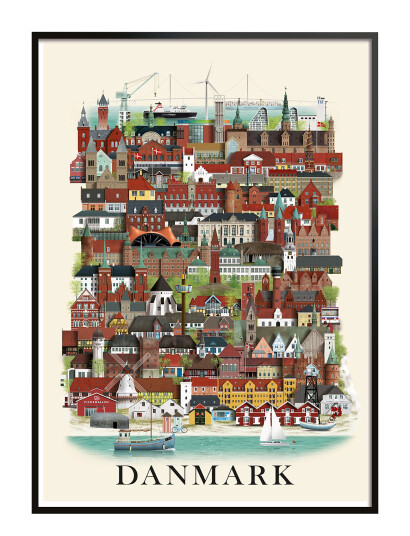 Martin Schwartz Danmark Small Poster - Multi/patterned - A3
