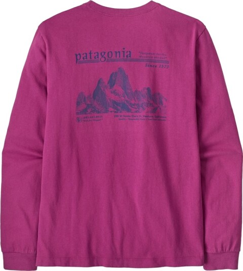 Patagonia M"s L/S MW Hut Tripper Skyline T Shirt Amaranth Pink Patagonia M"s L/S MW Hut Tripper Skyline T Shirt Amaranth Pink