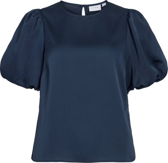 Vila Viellette 2/4 Satin Puff Top Noos Navy 42 Vila Viellette 2/4 Satin Puff Top Noos Navy 42