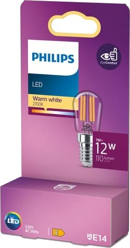 Philips Led E14 T25s Clear 1w (12w) 110 Lumen Philips Led E14 T25s Clear 1w (12w) 110 Lumen