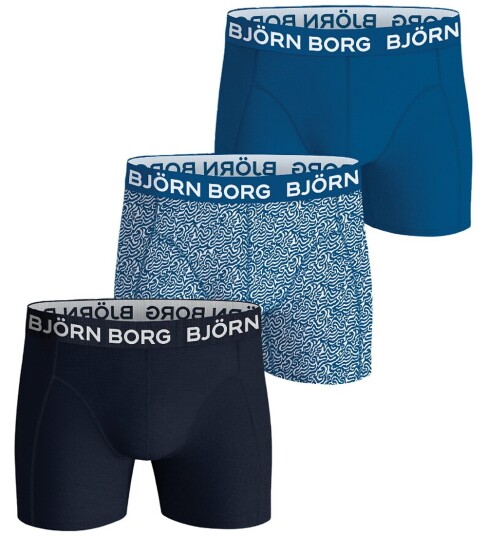 Björn Borg Boxershorts - 3-pack - Blå/Hvit - Björn Borg - 5-6 år (110-116) - Boxershorts