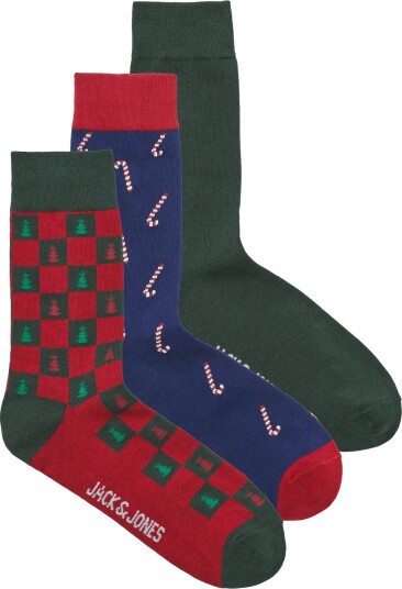 Jack & Jones Jacjolly Xmas Socks 3 Pack OCEAN CAVERN One Size