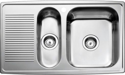Intra Juvel Horizon 815SH M/1½ kum/brett T/undermontering stainless steel 815x510 mm Intra Juvel Horizon 815SH M/1½ kum/brett T/undermontering stainless steel 815x510 mm