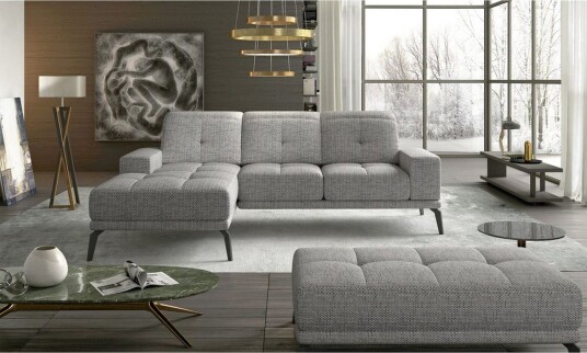 Hjørnesofa Eltap Torrense 265x175x98 cm Berlin 01 Grå Venstre