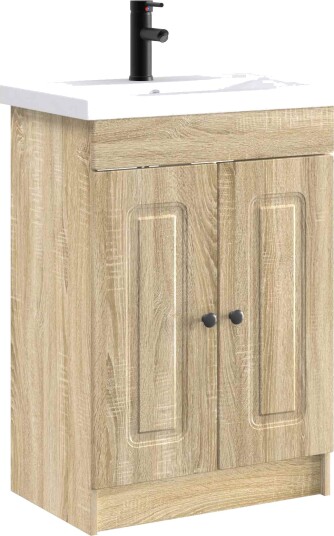  Baderomsinnredningssett Sonoma eik 56 x 37,5 x 81 cm