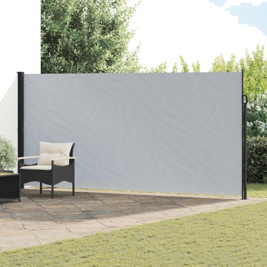 vidaXL Utklappbart side markise Grå 500 x 220 cm Polyester