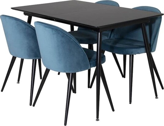 Spisegruppe Venture Home Silvia med Innleggsplate og 4 Valentina Stoler