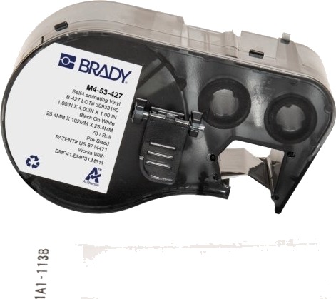 Brady M4 53 427 Sort Hvit Selvklebende Skriveretikett Vinyl Trermisk Overføring Akryl Permanent