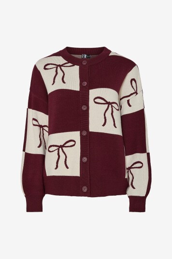 pieces   Kardigan pcJette Xmas LS O neck Knit Cardigan   Rød