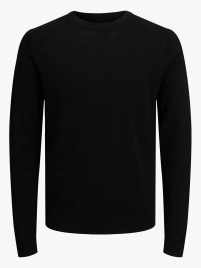Jack and Jones Merino Knit Crew Neck Sort XXL Jack and Jones Merino Knit Crew Neck Sort XXL