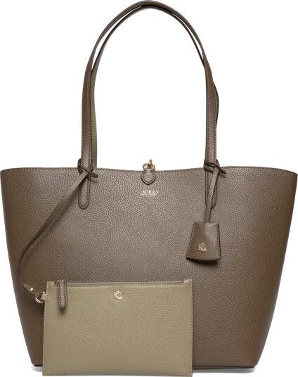 Lauren Ralph Lauren Faux Leather Large Reversible Tote Bag Khaki green ONE SIZE