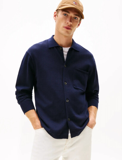Tommy Hilfiger Essential Cotton Ls Over Shirt Navy L Tommy Hilfiger Essential Cotton Ls Over Shirt Navy L