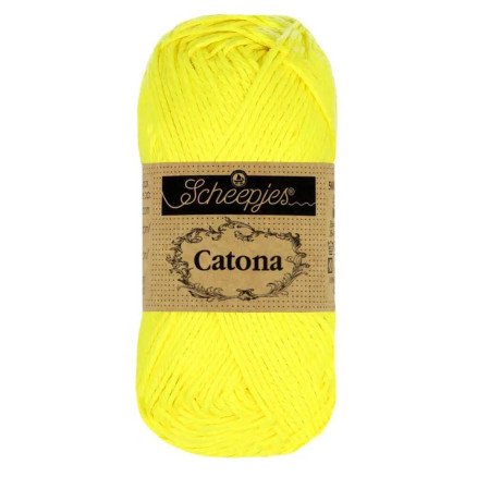 Scheepjes Catona Garn Unicolor 601 Neon Yellow