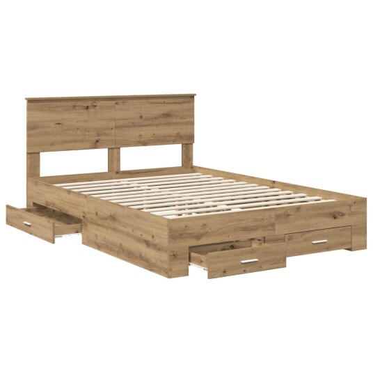 Sengestamme med skuff Artisan Eik 135 x 190 cm Konstruert tre