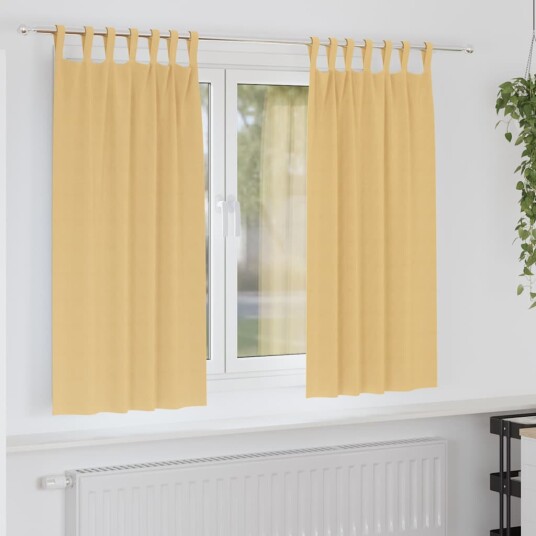 Gardiner med gardiner 2 pcs Beige Polyester