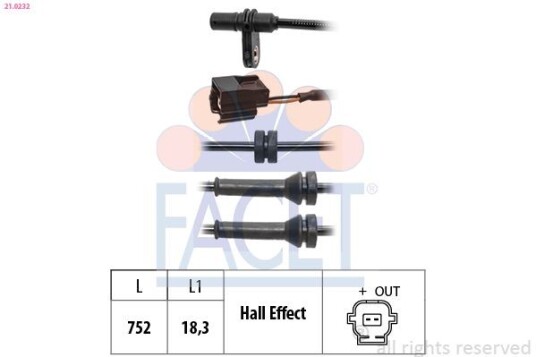 ABS sensor FACET 21.0232 ABS sensor FACET 21.0232