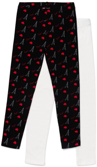 Luca &  Lola Venetia Lange Leggings 2-pack Black/Red 110-116