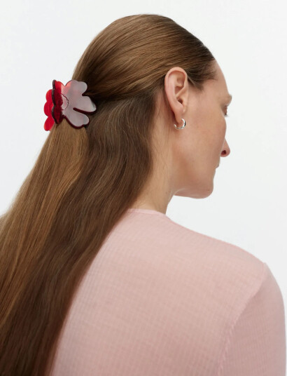 Marimekko Unikko Hair Clip Small   Red   ONE SIZE