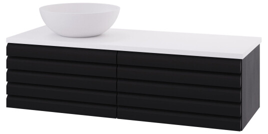 Linn Bad Selma Eikestav Heltre D45cm Servantskap Svart eik / 120cm Venstre