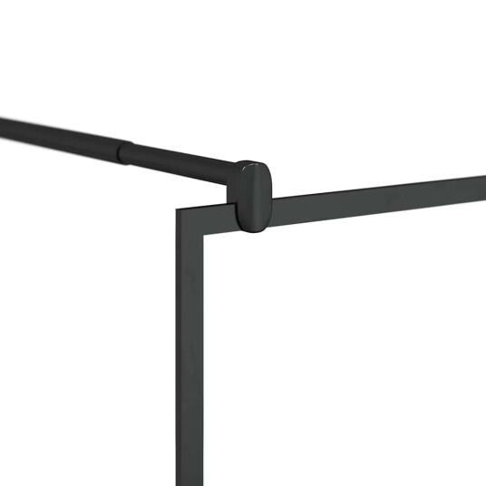 Dusjvegg med klart ESG-glass klart 90x195 cm svart