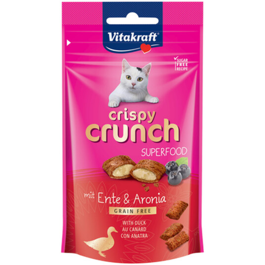 Vitakraft Crispy Crunch Superfood Kattesnacks med And og Bær 60 g x 8 stk.