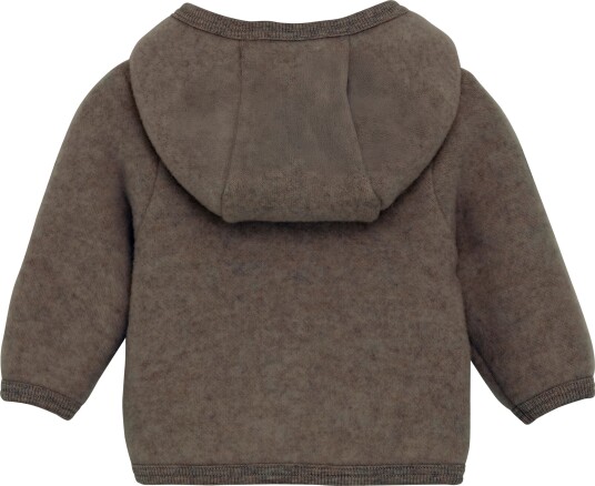Huttelihut Ullfleecejakke Merinoull Brown Melange 98