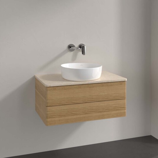 Villeroy & Boch  Antao Servantskap med 2 skuffer 80x50x36 cm m/lys Eik/Crème