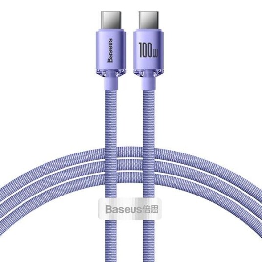 Baseus USB-C til USB-C Kable 100W 1,2m Lilla Baseus USB-C til USB-C Kable 100W 1,2m Lilla