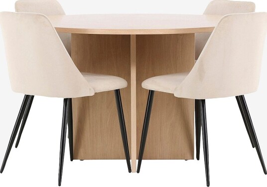 Venture Home Spisebord Strada med stol Night Beige Venture Home Spisebord Strada med stol Night Beige