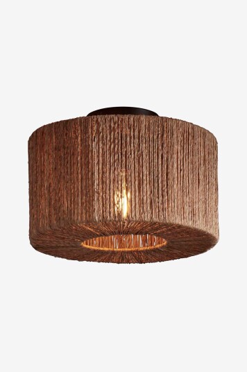 Good&Mojo   Taklampe rund/rett Iguazu 30x16 cm   Natur