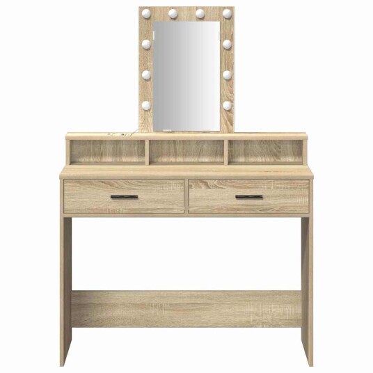 Dressing Table med LED lys Sonoma Eik 100x41x140 cm Dressing Table med LED lys Sonoma Eik 100x41x140 cm