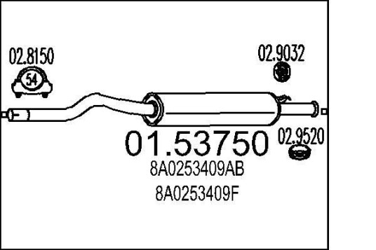 Midtre eksospotte MTS 01.53750