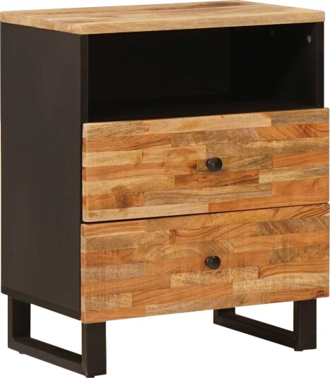 Sengekabinett med skuff Brun 50 x 33 x 62 cm Massiv mango tre