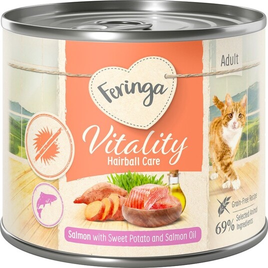Feringa Vitality Hairball Care Våtfôr Til Katt Laks 6 X 200 G
