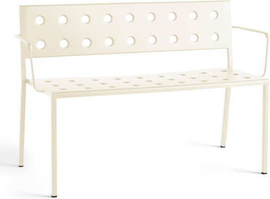 Hay - Balcony Dining Bench W. Arm / Chalk Beige - Hagebenker - Ronan & Erwan Bouroullec - Beige - Metall Hay - Balcony Dining Bench W. Arm / Chalk Beige - Hagebenker - Ronan & Erwan Bouroullec - Beige - Metall